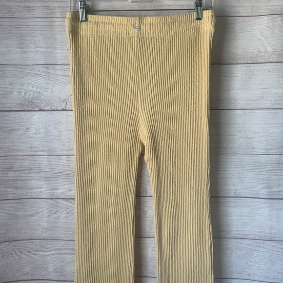 Billabong Yellow Ribbed Knit Pants High Waisted Drawstring Size Large - Picture 6 of 16